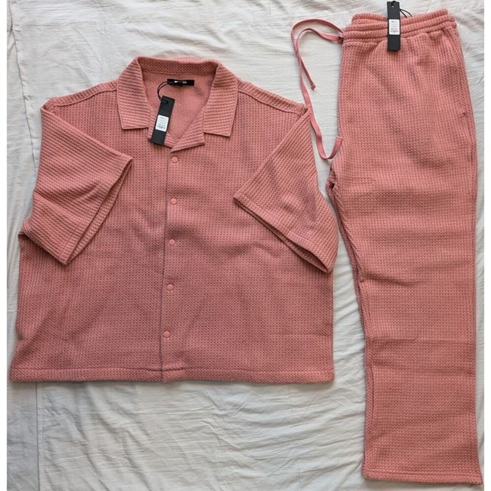 Mauve NovaMen Big & Tall Knitted 2 Piece Set